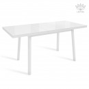 МАРТИН стол раздвижной со стеклом Белый/Белый